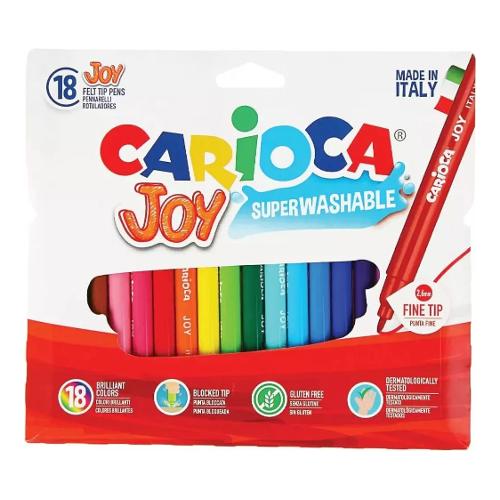 Carioca Pennarelli disegno standard sezione tonda 18 pz tratto Fine JOY colori assortiti 40555