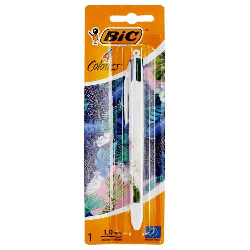 Bic Penna sfera multicolore scatto Botanical 4COLOURS tratto Medio - 1,0 mm Nero, blu, verde,rosso 5037741