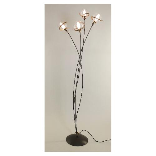 Favero Lampada da terra VORTICE Marrone e Oro 1343PT4 (30x30x170cm) 4 luci - G9 - 160W