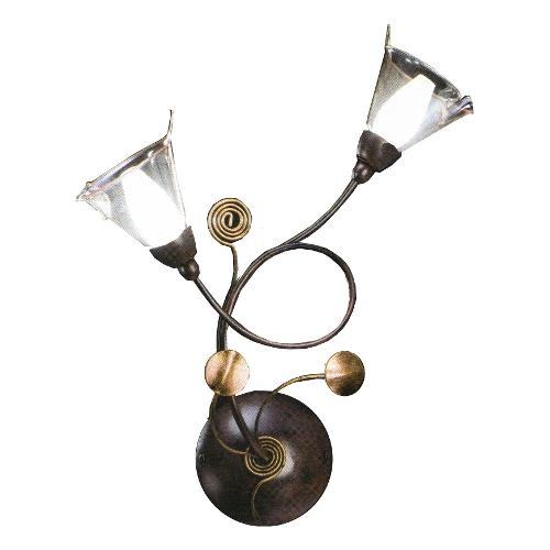 Favero Applique SOLARIS Ruggine e Oro (32x18x43cm) 1110AP2 2 luci - G9 - Max 80W