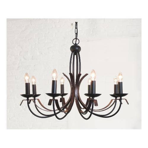 Favero Lampadario BALLO Antracite e Rame (80cm) 1456LA8 8 luci - E14 - Max 320W