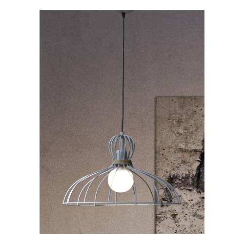 Favero Sospensione CESTINA Grigio e Paglia (45x45x27cm) 1367SO1 1 1 luce - E27 - Max 40W
