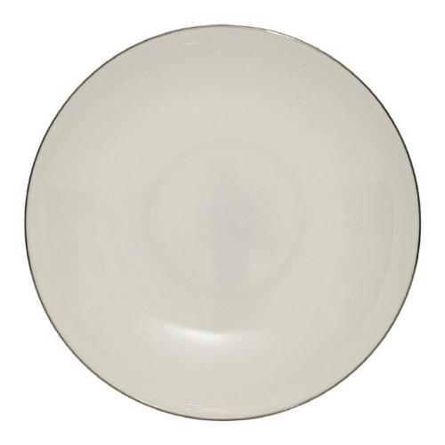 Fade Piatto fondo Bone China (21cm) IRIS Bianco filo cromo 54483
