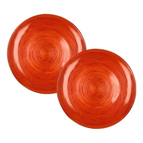 Brandani Piatto piano Vetro (21cm) 2 pz ARES Arancio 40553