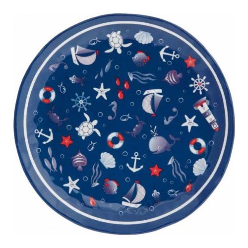 Brandani Piatto frutta Plastica (21,5cm) AL MARE Blu 52590