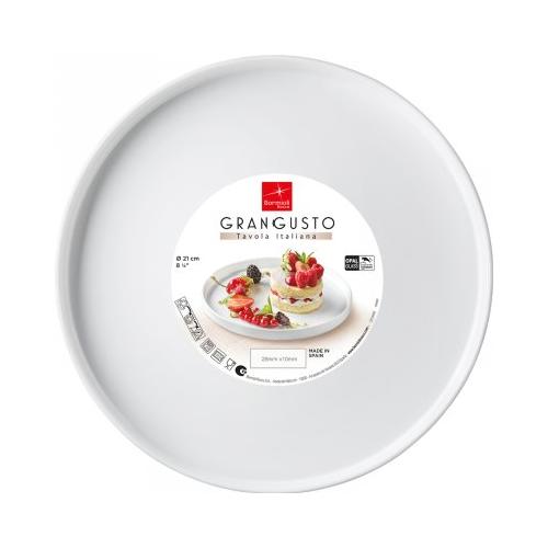 Bormioli Rocco Piatto piano Vetro temperato (21cm) Alta Cucina Italiana GRANGUSTO Bianco opale