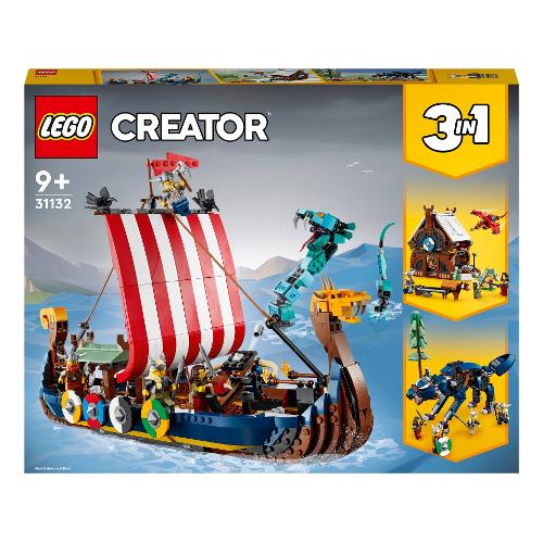 LEGO Nave Vichinga e Jörmungandr ( 1192 pz ) CREATOR 3 IN 1 31132