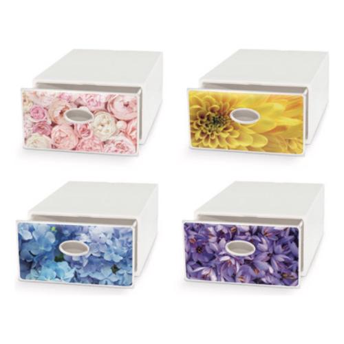 Domoliving Cassetto ordinatore Flower (28x40x15cm) QBOX DECO LARGE Assortito QBL026