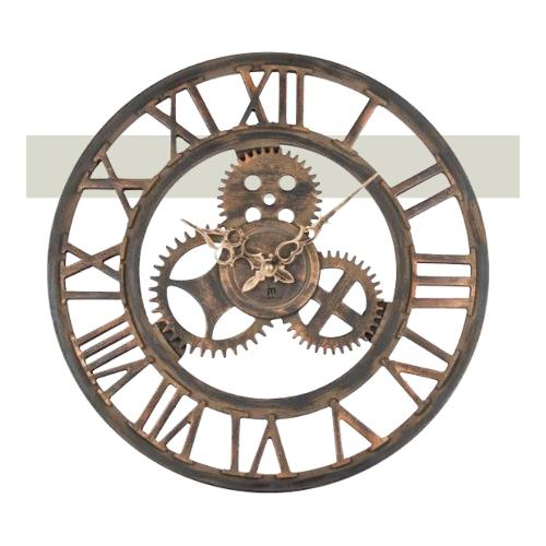 Lowell Orologio da parete (43cm) JUSTAMINUTE Legno anticato 21458