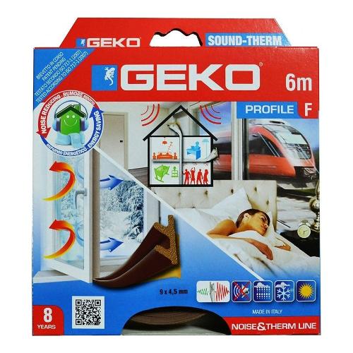 Geko Paraspifferi SOUND THERM guarnizione profilo ad  F 9mm x 6m Marrone 3300 4