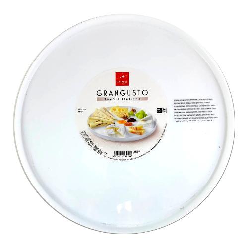 Bormioli Rocco Piatto pizza Vetro temperato (33,5cm) Con Bordo GRANGUSTO Bianco opale