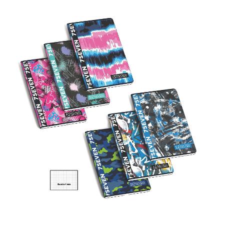 Seven Quaderno quadretti 4 mm A4 assortito 501002236