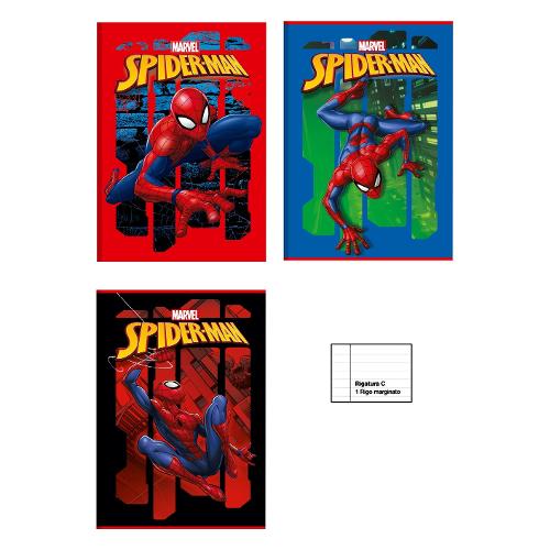 Seven Quaderno righe 1RC (1 rigo con margine) A4 SPIDERMAN assortito 529002203