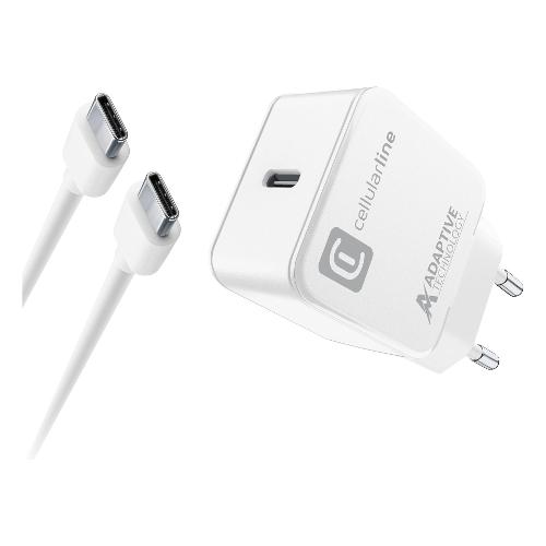 Cellular Line Caricabatterie USB Type-C CHARGER KIT 15W Bianco ACHSMKITC2C15WW