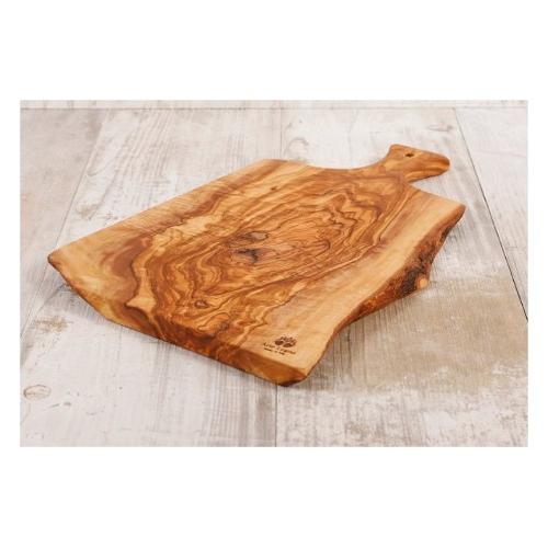 Arte Legno Spello Tagliere Legno (40cm) irregolare con manico Ulivo naturale FRA3
