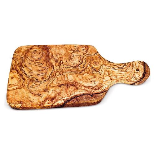 Arte Legno Spello Tagliere Legno (27cm) irregolare con manico Ulivo naturale PL 27