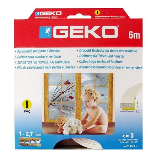 Geko Paraspifferi FLEX guarnizione adesiva profilo ad  I mt. 6 (9x3 mm) Bianco 1200 7