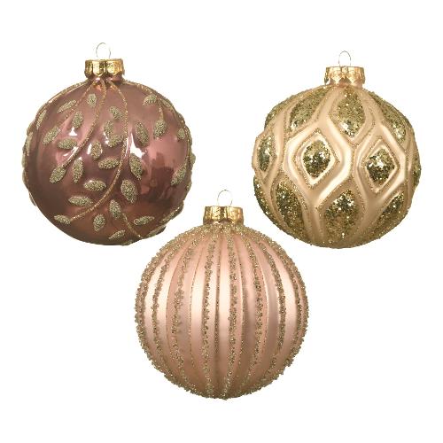 Kaemingk Pallina albero Vetro Assortito Pink 062605 (10cm)