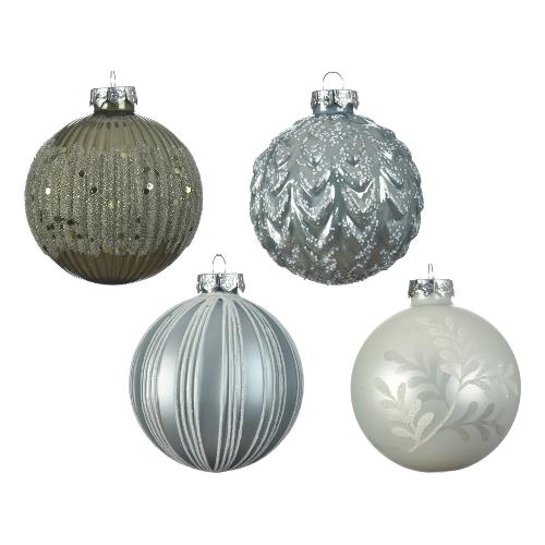 Kaemingk Pallina albero (8cm) Vetro Misty blue Assortito 062590