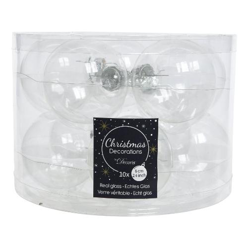 Kaemingk Set palline albero Natale (10pz-6cm) Vetro Sfera Mix Trasparente 140356