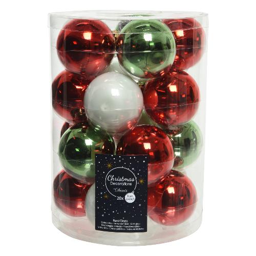 Kaemingk Set palline albero di natale (20 pz) Green mix Assortito 142262 (6cm)