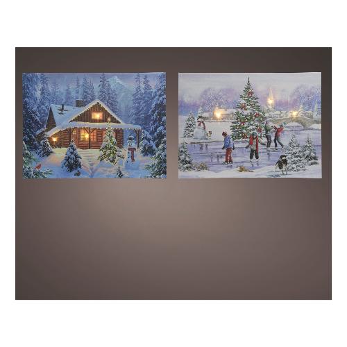 Kaemingk Quadro Natale Con luci Assortito 486573 (38x28cm)