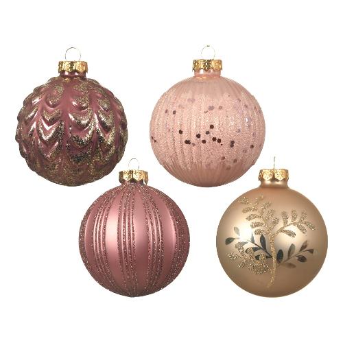 Kaemingk Pallina albero Natale (8cm) (1pz) Vetro Pink Assortito 062583
