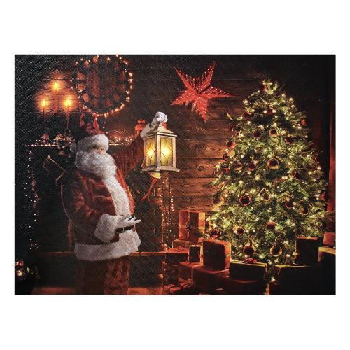 Pre Qu' Italia Quadro Babbo Natale con Led (40x30 cm) D2929