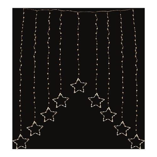 Pre Qu' Italia Tenda luminosa Nanoled Arco Stelle Luce Fissa (120x120 cm) nr 308 luci Bianco caldo D3424