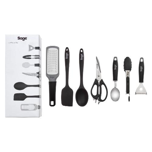 Sage Set cucina 7 pz Acciaio Cromo e Nero SGS007BGRONUKO