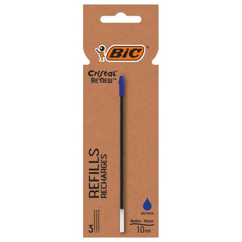Bic Set refill penne Bic Re New 3 pz tratto Medio - 1,0 mm Ink Blu 503838