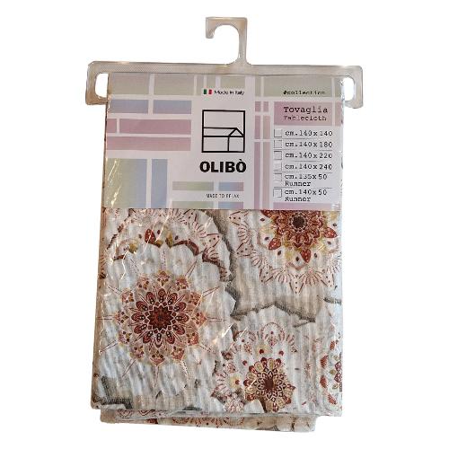 Olibò Tovaglia CELINA Rosso e Ecrù (180x140cm) 900001 CELTE