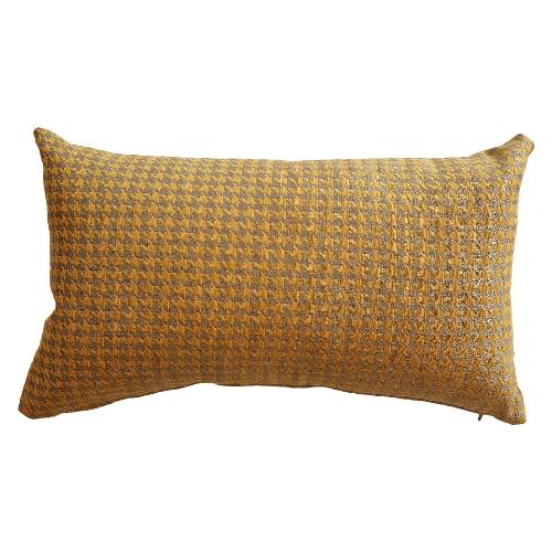 Olibò Cuscino arredo PIED DE POULE Grigio e Senape (50x30cm) 400316 PDP06
