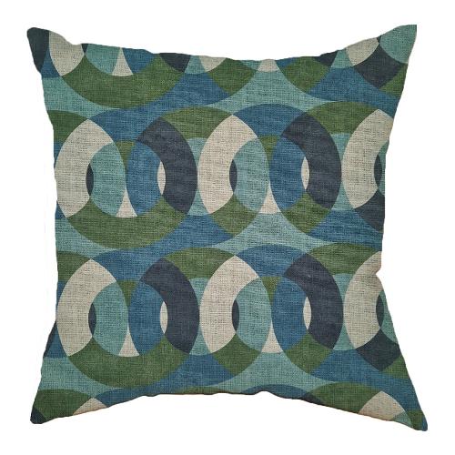 Olibò Cuscino arredo QUEENS Verde e Blu (50x50cm) 400310 QUE03