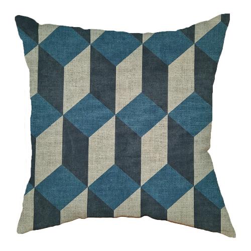 Olibò Cuscino arredo YORK Blu e Ecrù (42x42cm) 400306 YO3