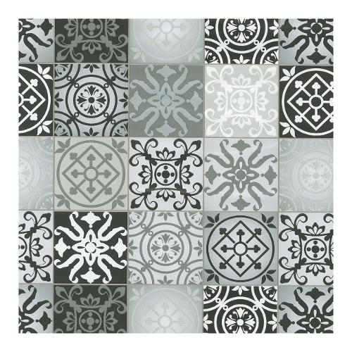 Tavola & Co. Plastica adesiva Cementine Bianco e Nero (200x45 cm) R411188