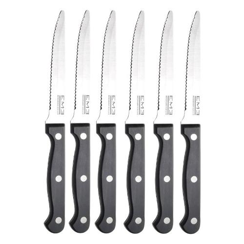 Eme Set coltelli 6 pz punta arrotondata RODEO Nero C6COLBISA ROD