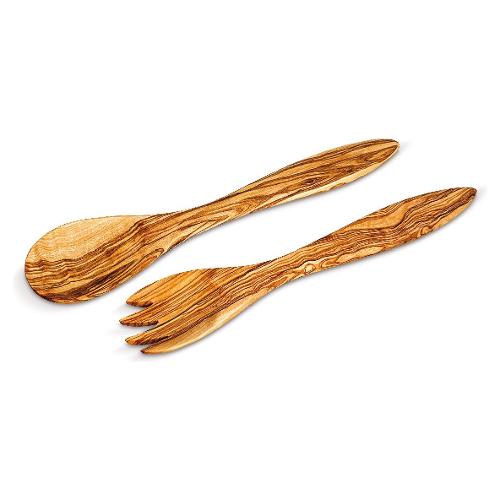 Arte Legno Spello Set posate insalata 2 pz Legno (28cm) Ulivo naturale P621 1