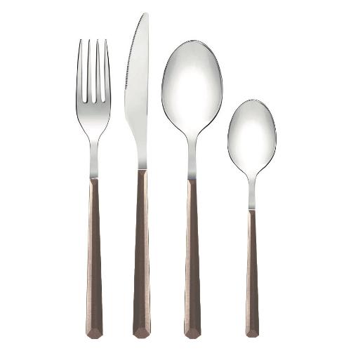 Abert Set posate tavola 24 pz Plastica ABS LAPIS Tortora RLA4721CAA24