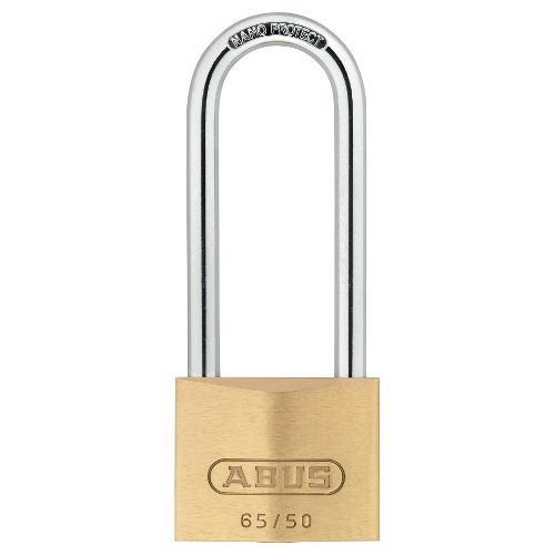 Abus Lucchetto chiave con arco lungo SERIE 65 Ottone spazzolato 28x80h mm A35139