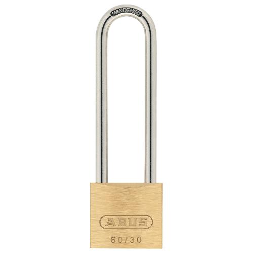Abus Lucchetto chiave con arco lungo SERIE 60 Ottone spazzolato 14,5x65h mm A32148