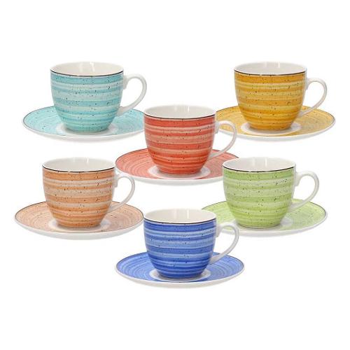 Tognana Set tazze te con piatto 6 pz (200ml) KALEIDO Multicolor IR68502M145