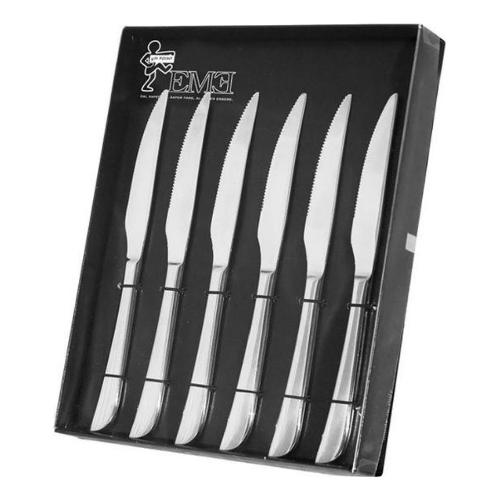 Eme Set coltelli bistecca Inox 6 pz lama dentata Cromo lucido C6351