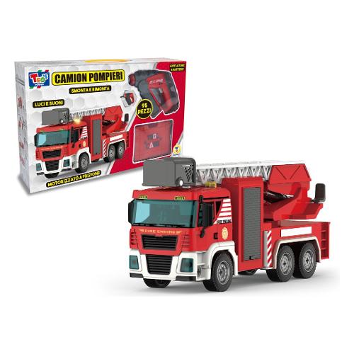 Teorema Camion pompieri smonta e rimonta con trapano TEO'S Rosso 67315