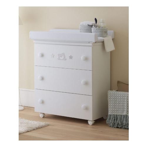Pali Bagnetto fasciatoio 3 cassetti (76x45x90cm) TEO Bianco 0533Teo