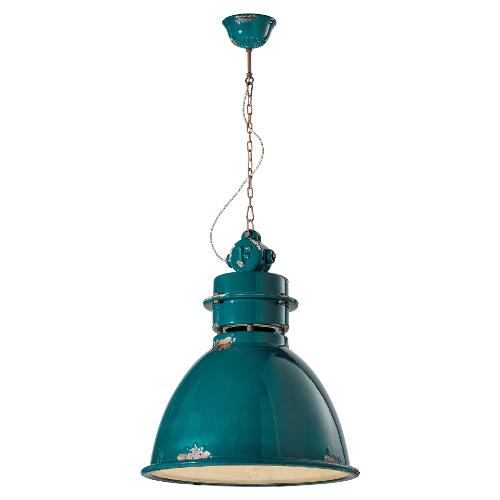 Ferroluce Sospensione INDUSTRIAL Vintage verde (50x62cm) C1750 VIV 1 luce - E27 - Max 105W