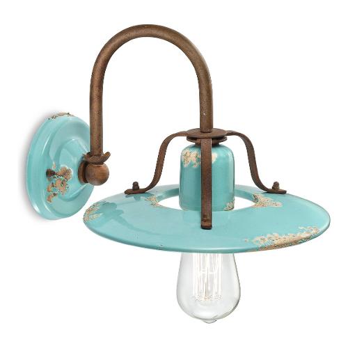Ferroluce Applique COUNTRY Vintage azzurro (25x30x21cm) C1440 VIA 1 luce - E27 - Max 77W