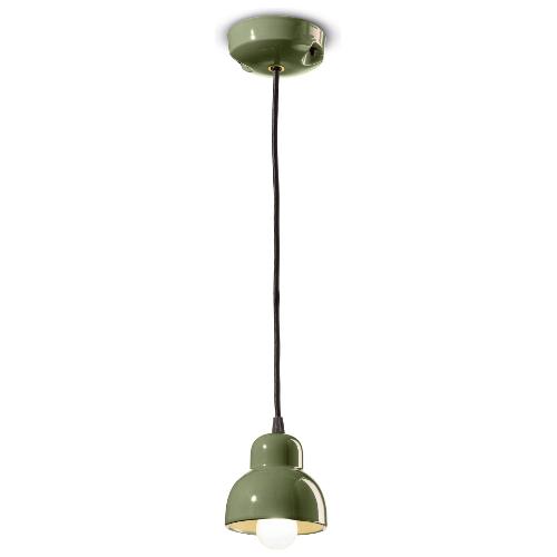 Ferroluce Sospensione BERIMBAU Verde salvia (11x12cm) C2610 VSA 1 luce - E14 - Max 28W