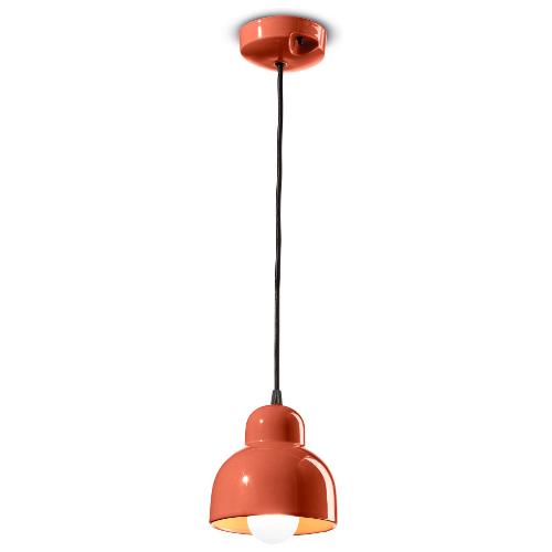 Ferroluce Sospensione BERIMBAU Arancio pokè (15x16cm) C2611 APO 1 luce - E27 - Max 53W
