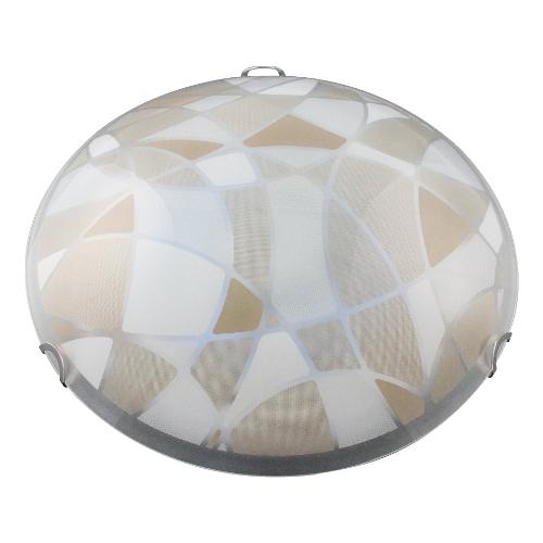 Isoluce Plafoniera MOSAICO Bianco e Tortora (40cm) 2282 20 3135 2 luci - E27 - Max 120W